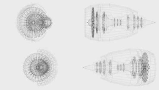 飞机引擎动态剖面图高清在线视频素材下载