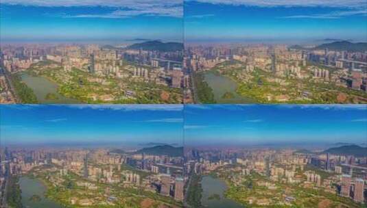 深圳湾华侨城国家湿地公园航拍城市风景高清在线视频素材下载