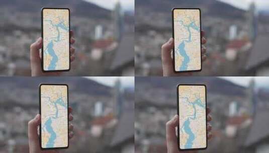 电话屏幕上的美国杰克逊维尔地图高清在线视频素材下载