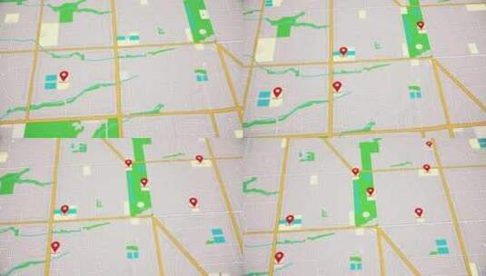 GPS跟踪。城市地图位置指针。导航地图高清在线视频素材下载