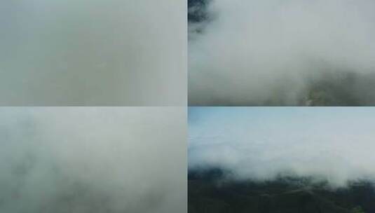 4k无人机航拍穿越云海俯瞰山村高清在线视频素材下载