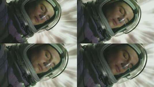 空间站宇航员漂浮睡觉高清在线视频素材下载