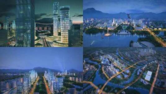 三维城市夜景动画高清在线视频素材下载