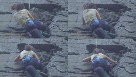 正在攀登的女人高清在线视频素材下载