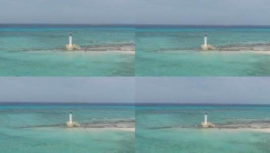 西沙群岛南海岛礁三沙群岛灯塔航拍高清在线视频素材下载