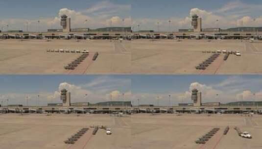 机场内行驶的拖车高清在线视频素材下载