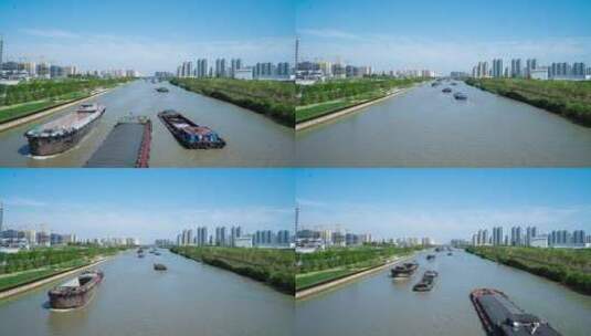 4K延时-苏州运河高清在线视频素材下载