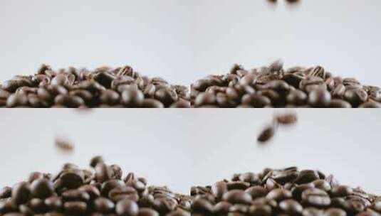 掉落的咖啡豆高清在线视频素材下载
