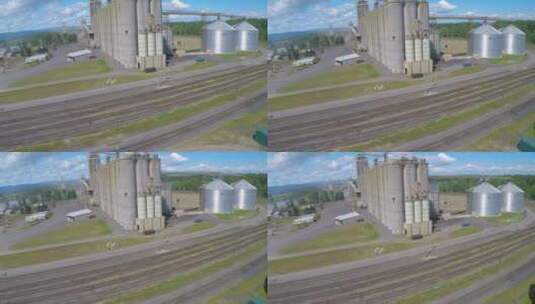 谷物精炼厂航拍高清在线视频素材下载