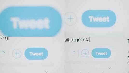 在推特网站上键入推文高清在线视频素材下载