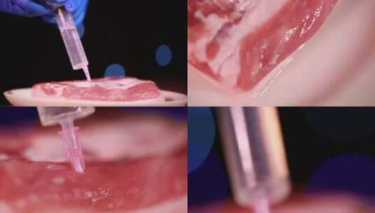 【镜头合集】护士注射练习打针猪肉注水高清在线视频素材下载