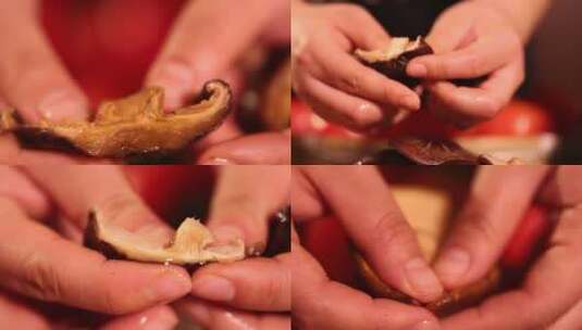 【镜头合集】食材香菇肉质一朵香菇高清在线视频素材下载