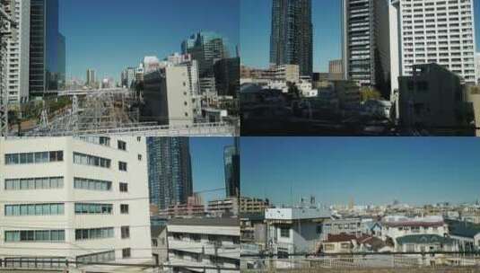 日本新宿新干线窗外景色高清在线视频素材下载