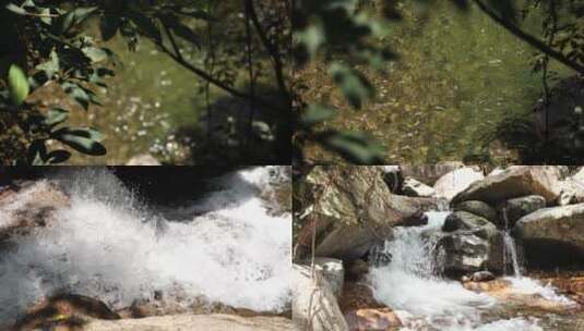 大山里山中溪水高清在线视频素材下载