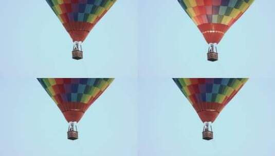 武汉滑翔伞基地地拍热气球起飞点火蓝天709高清在线视频素材下载