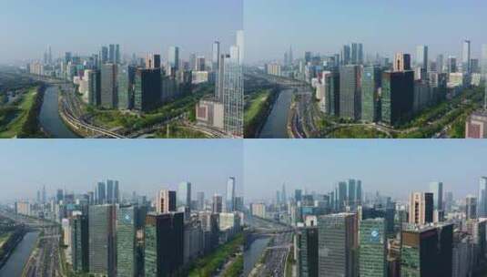 深圳南山科技园裙楼前进高清在线视频素材下载
