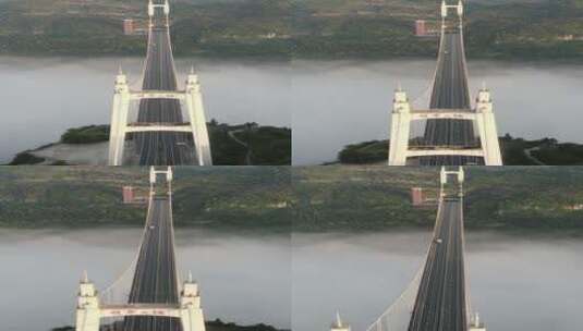 旅游景区湖南湘西矮寨大桥竖屏航拍高清在线视频素材下载