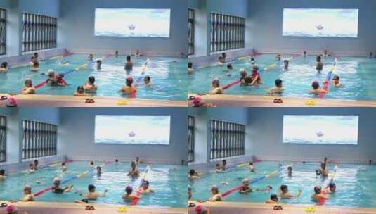游泳池中游泳的人高清在线视频素材下载