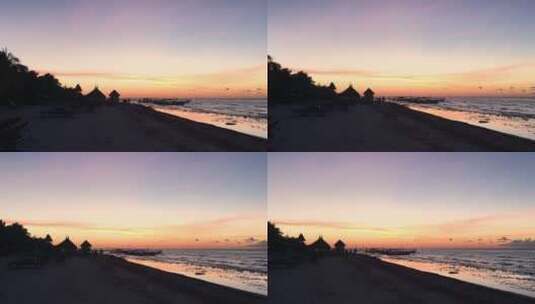 天堂海滩上美丽的日落高清在线视频素材下载