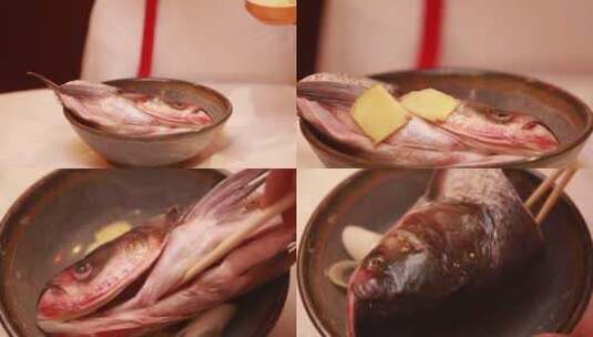 【镜头合集】加调料腌制胖头鱼  (2)高清在线视频素材下载