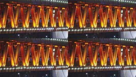 重庆千厮门大桥夜景高清在线视频素材下载