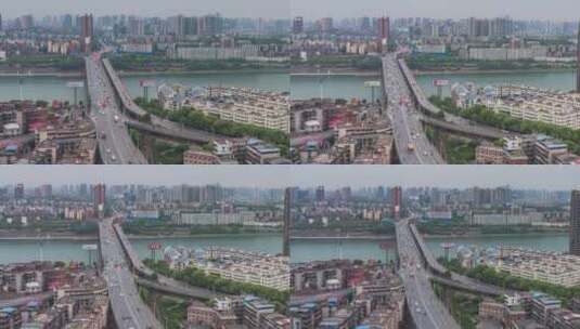 湖南衡阳湘江大桥日转夜延时摄影高清在线视频素材下载