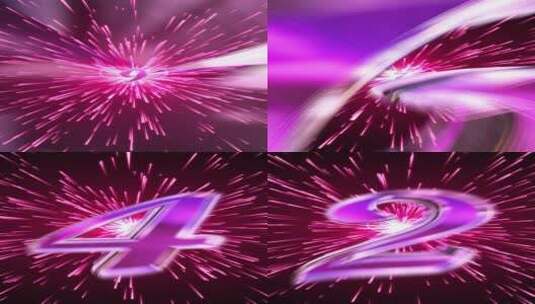 竖版粉色心形粒子立体10秒倒计时高清在线视频素材下载