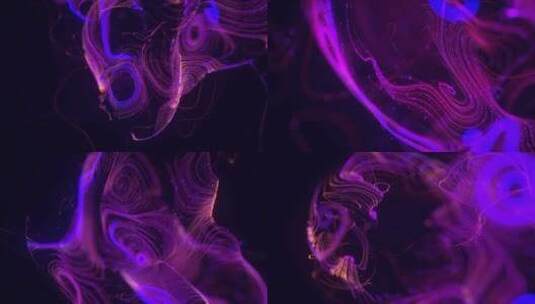 紫色唯美粒子线条高清在线视频素材下载