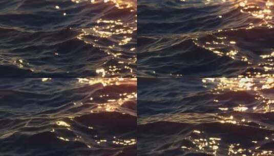 夕阳水面波动高清在线视频素材下载