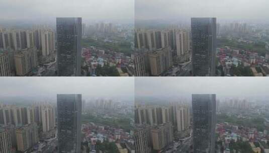 城市航拍湖南邵阳第一高楼高清在线视频素材下载