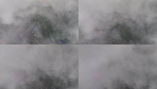 上海疫情平流雾绝美天气航拍高清在线视频素材下载
