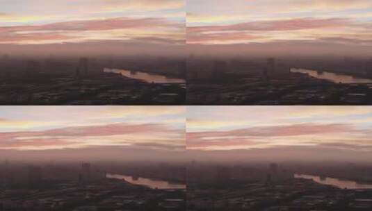 黎明时段的广州城市景观高清在线视频素材下载