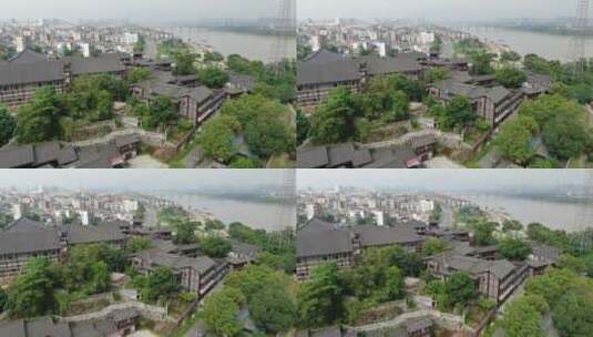 城市航拍湖南湘潭窑湾历史文化旅游街区高清在线视频素材下载