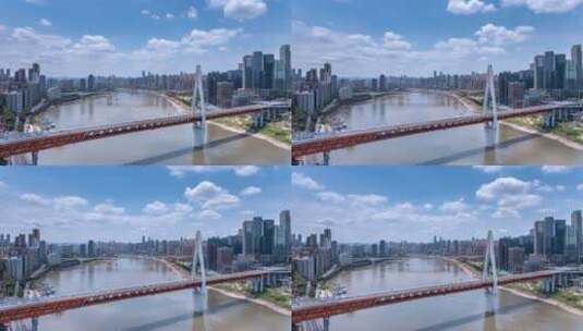 重庆千厮门大桥与嘉陵江城市景观延时高清在线视频素材下载