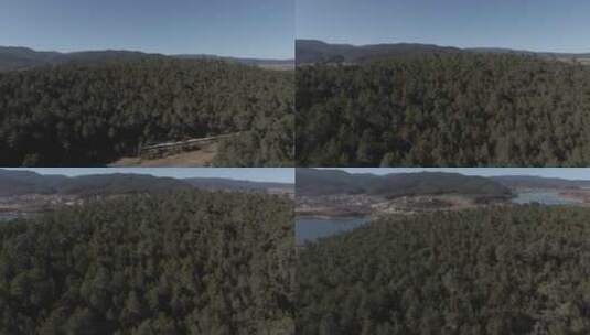 4K航拍香格里拉纳帕海森林风光高清在线视频素材下载