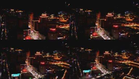 4K延安宝塔区夜景航拍3高清在线视频素材下载