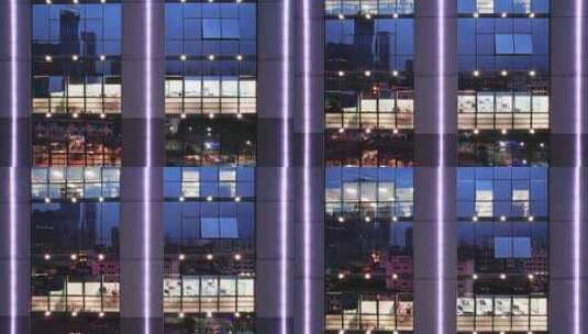 深圳市区现代办公大楼傍晚航拍高清在线视频素材下载