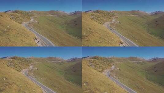 新疆独库公路宏伟的山谷地形高清在线视频素材下载