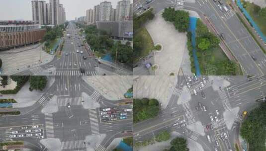 4k航拍郫都区城市交通素材合集 成都高清在线视频素材下载