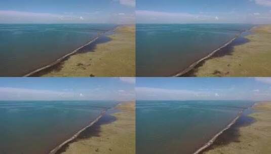 青海湖草原自然风光航拍高清在线视频素材下载