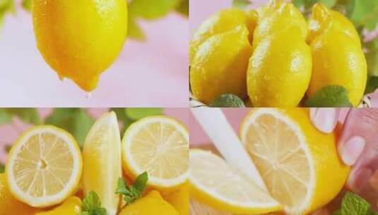 新鲜黄柠檬高清在线视频素材下载