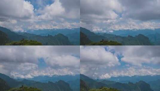 高山森林自然风光云海蓝天白云延时摄影高清在线视频素材下载