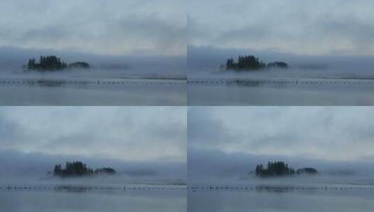 雾气弥漫的岛屿高清在线视频素材下载