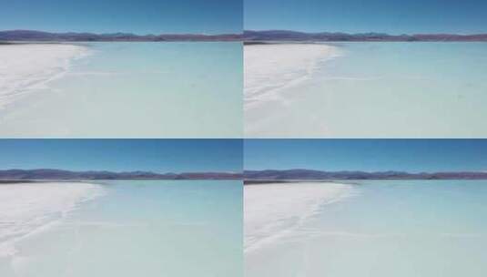 航拍西藏结晶了的扎布耶茶卡盐湖高清在线视频素材下载