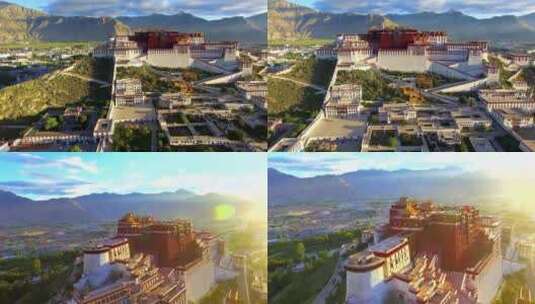 航拍西藏布达拉宫高清在线视频素材下载