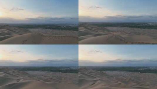 中国新疆库木塔克沙漠航拍高清在线视频素材下载