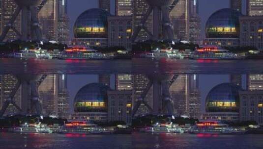 上海陆家嘴国际会议中心夜景4K特写视频高清在线视频素材下载