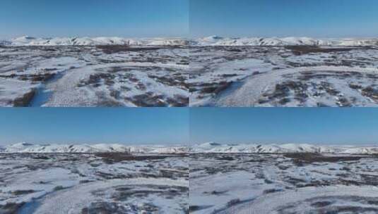 冬季雪山湿地风景高清在线视频素材下载