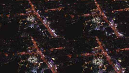高空俯瞰吉安县夜景高清在线视频素材下载