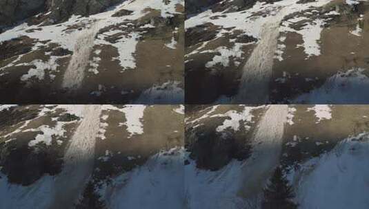 雪山的雪崩高清在线视频素材下载